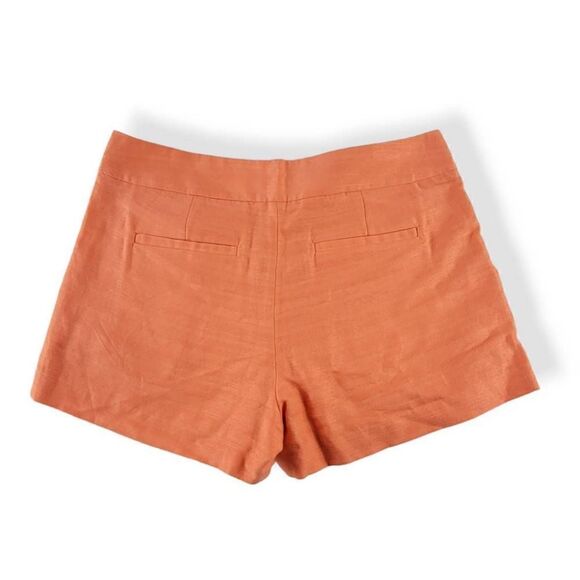 J. Crew Pleated Front Apricot Linen Blend shorts size 6 - Picture 3 of 3